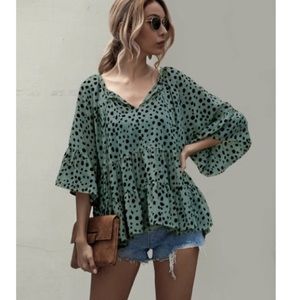 Tiered ruffle boho top